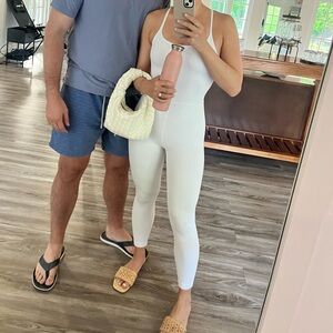 FREE PEOPLE HAPPINESS RUNS SQUARE NECK ONESIE XS WHITE